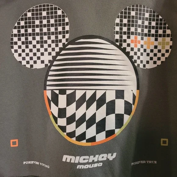 Disney Mickey Mouse Men's Hoodie Forever Young Forever True Green Size Small - Picture 2 of 8